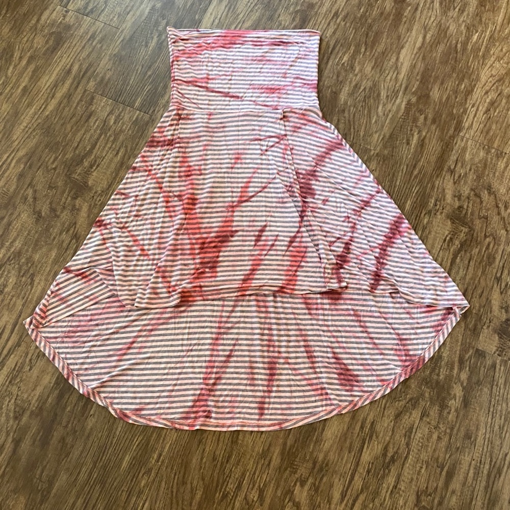 Pink straps high low dress